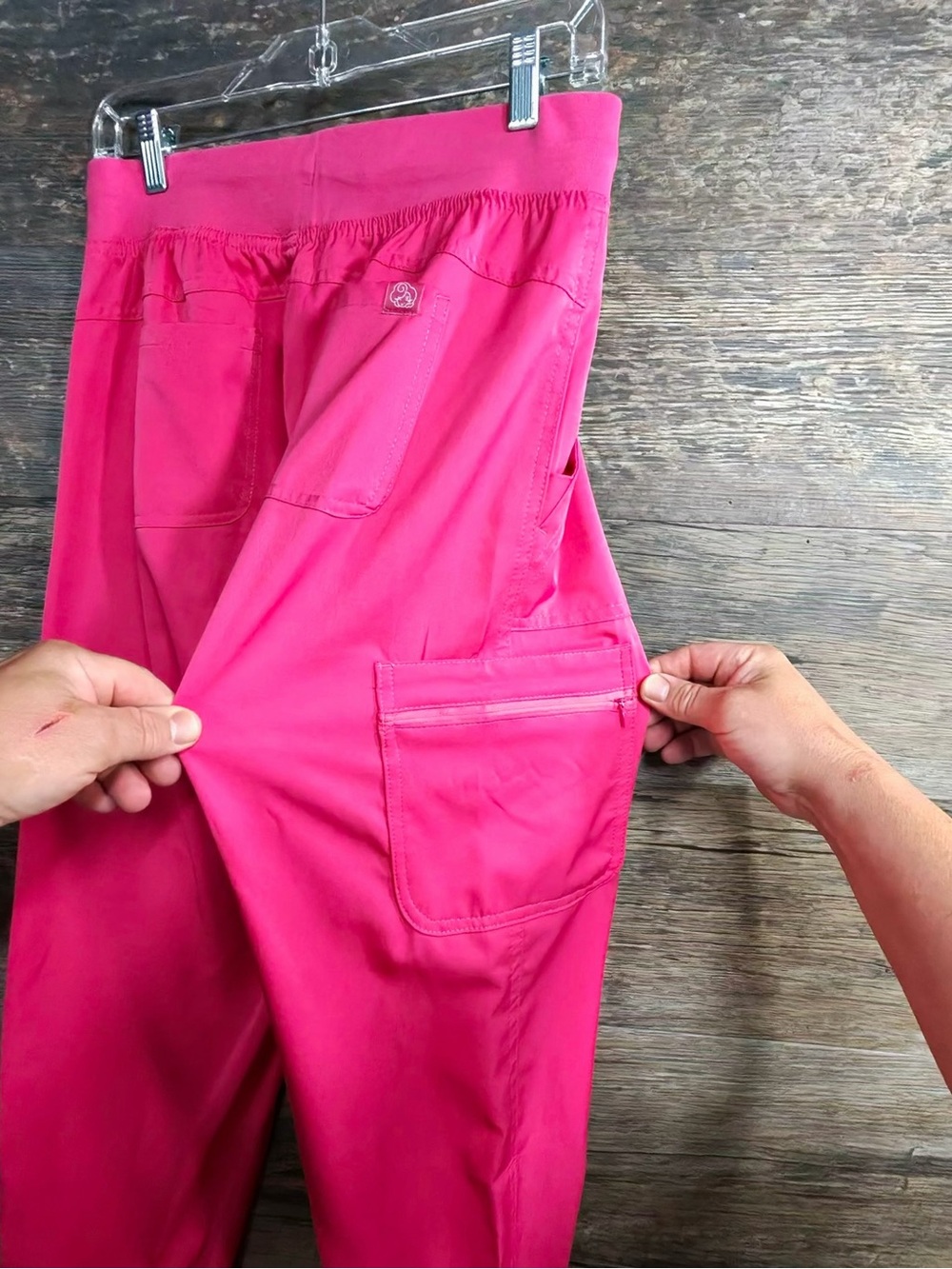 MediChic Bright Pink Women's Drawstring Jogger Scrub Pants - Picture 3 of 11